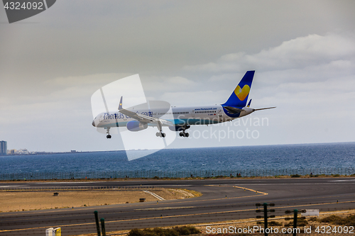 Image of ARECIFE, SPAIN - APRIL, 15 2017: Boeing 757-300 of ThomasCook.co