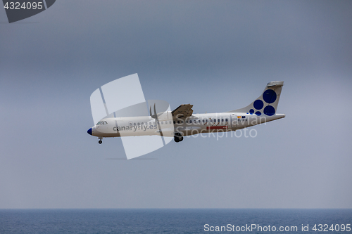 Image of ARECIFE, SPAIN - APRIL, 16 2017: ATR 72 of canariafly.es with th