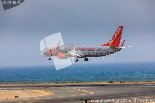 Image of ARECIFE, SPAIN - APRIL, 16 2017: Boeing 737-800 of Jet2 with the