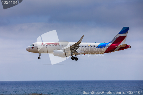 Image of ARECIFE, SPAIN - APRIL, 15 2017: AirBus A320 - 200 of Eurowings 