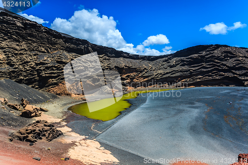 Image of The green lagoon in El Golfo on Lanzarote