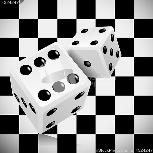 Image of Playing dice for a casino on a transparent checkered background