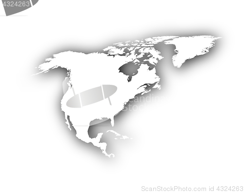 Image of Map of North America with shadow