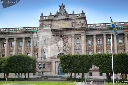 Image of Parliament of Sweden, Sveriges riksdag in Stockholm, Sweden