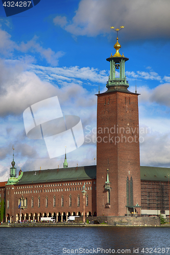 Image of Scenic view of the City Hall from Riddarholmskyrkan, Stockholm, 