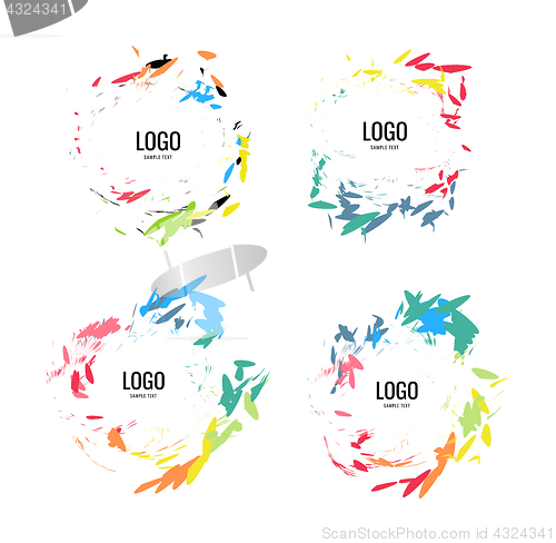 Image of A series of circular logos in a natural style on a white background