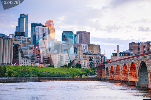 Image of Downtown Minneapolis, Minnesota at night time