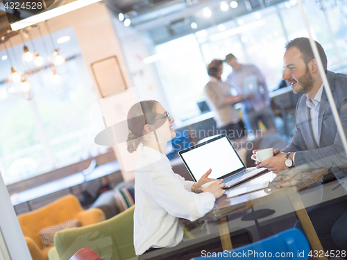Image of startup Business team Working With laptop in creative office