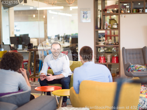 Image of Startup Business Team At A Meeting at modern office building
