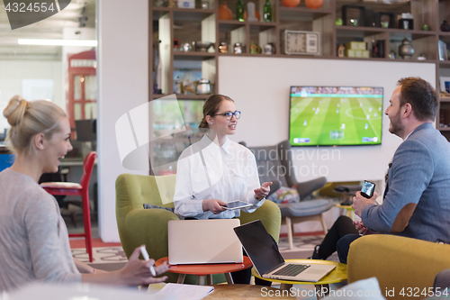 Image of Startup Business Team At A Meeting at modern office building