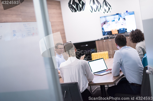 Image of Startup Business Team At A Meeting at modern office building