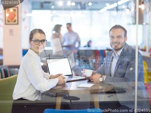 Image of startup Business team Working With laptop in creative office