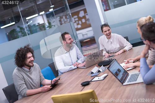 Image of Startup Business Team At A Meeting at modern office building