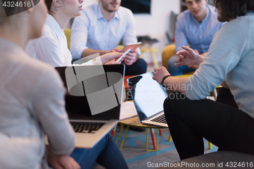 Image of Startup Business Team At A Meeting at modern office building