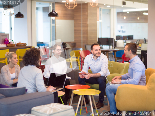 Image of Startup Business Team At A Meeting at modern office building