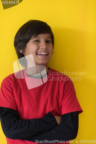 Image of Portrait of a happy young boy