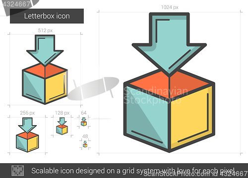 Image of Letterbox line icon.