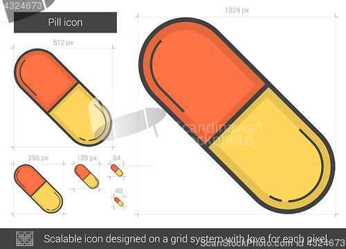 Image of Pill line icon.