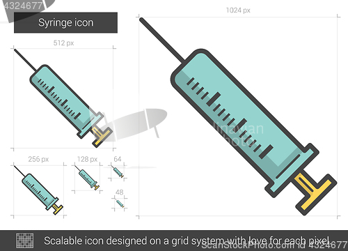 Image of Syringe line icon.