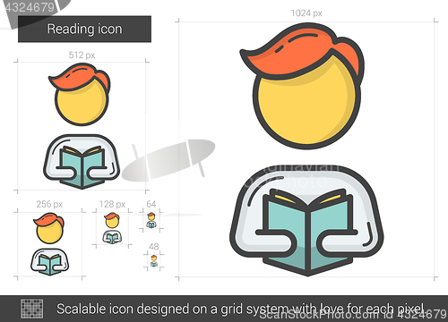Image of Reading line icon.
