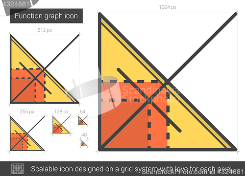 Image of Function graph line icon.