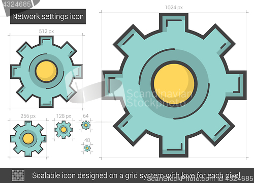 Image of Network settings line icon.