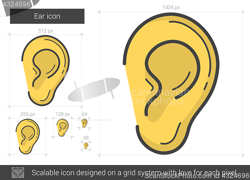 Image of Ear line icon.