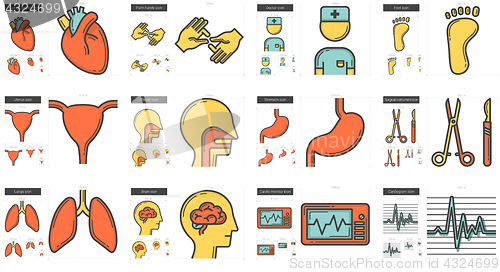 Image of Medicine line icon set.