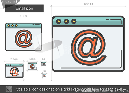 Image of Email line icon.