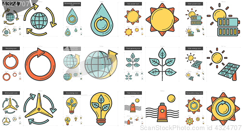 Image of Ecology line icon set.