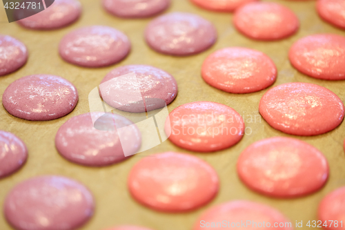 Image of macaron batter or meringue cream on baking paper