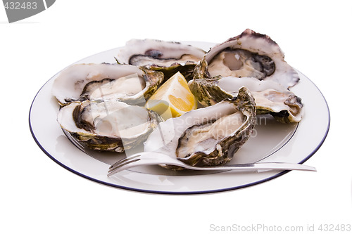 Image of Oysters, Lemon and Fork