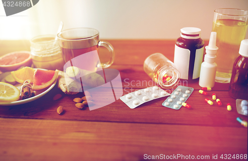 Image of traditional medicine and synthetic drugs