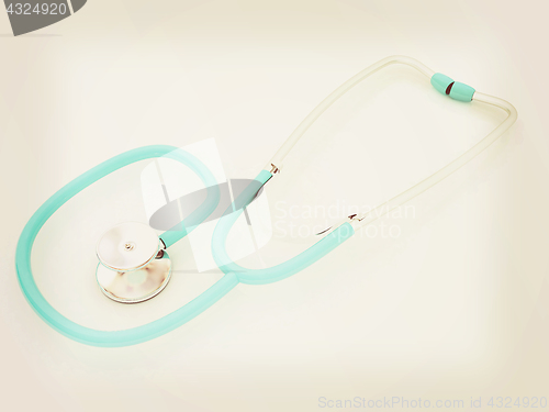 Image of stethoscope. 3d illustration. Vintage style.