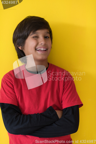 Image of Portrait of a happy young boy