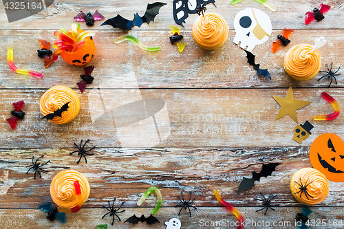 Image of halloween party paper decorations and treats