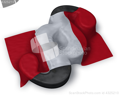 Image of flag of peru and paragraph symbol - 3d illustration