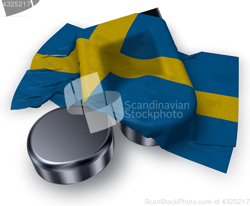 Image of music note and flag of sweden - 3d rendering