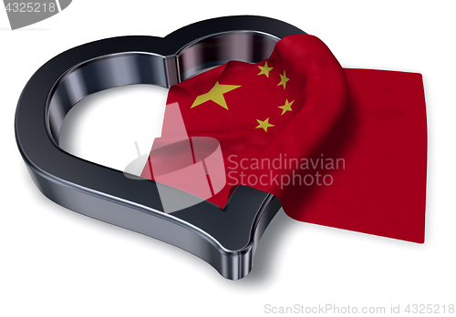 Image of flag of china and heart symbol - 3d rendering