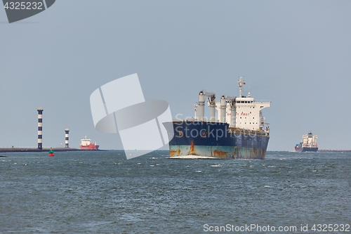 Image of Industrial ship sailing in