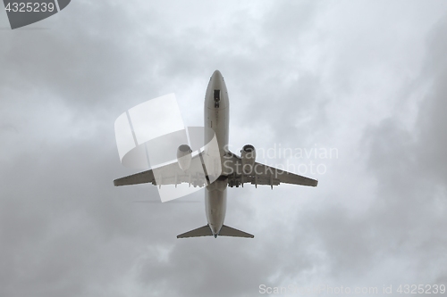 Image of Airplane Silhouette, Overcast Sky