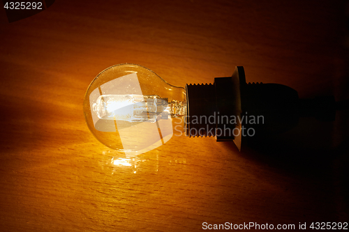 Image of Light bulb on a table