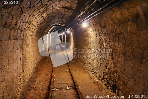 Image of Mine Shaft with Rail