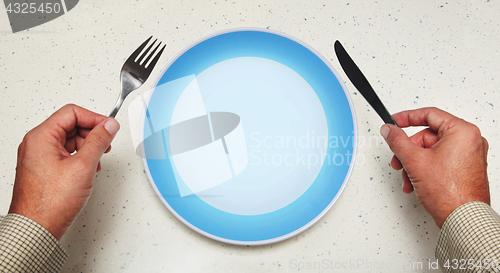 Image of tableware in hands 