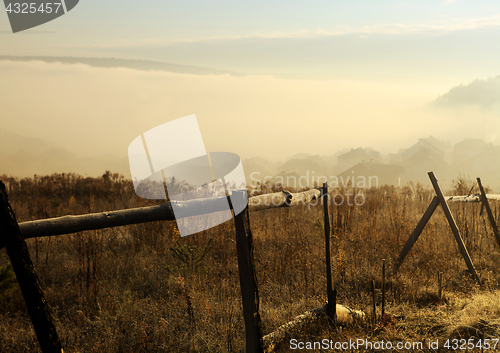 Image of fog in Carpathians at morning 