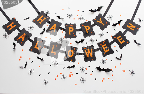 Image of happy halloween party black paper garland