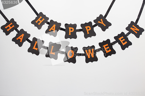 Image of happy halloween party black paper garland