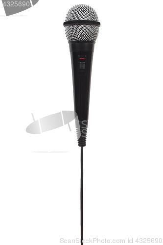 Image of Black microphone on white