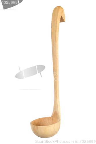 Image of Wooden ladle on white