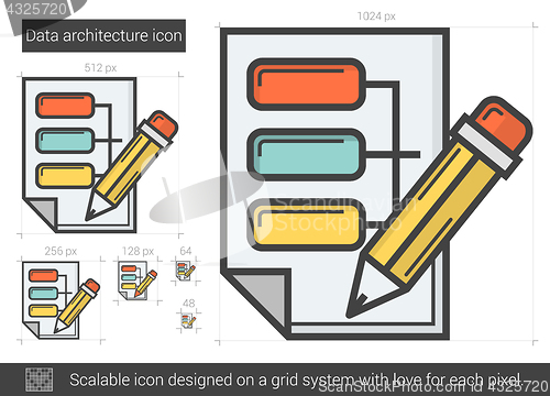 Image of Data architecture line icon.